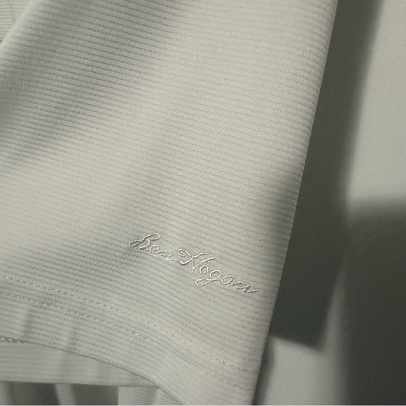 BEN HOGAN Shirt Men's Size Large White Polo Performance Logo Casual Short SL - Picture 2 of 11